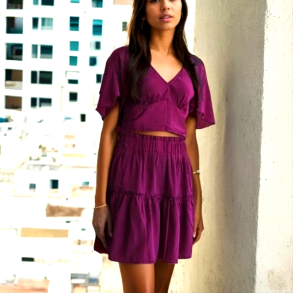 skirt and crop top set 💜